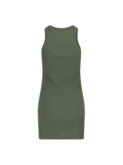 Attico Ribbed Texture Sleeveless Top In Green