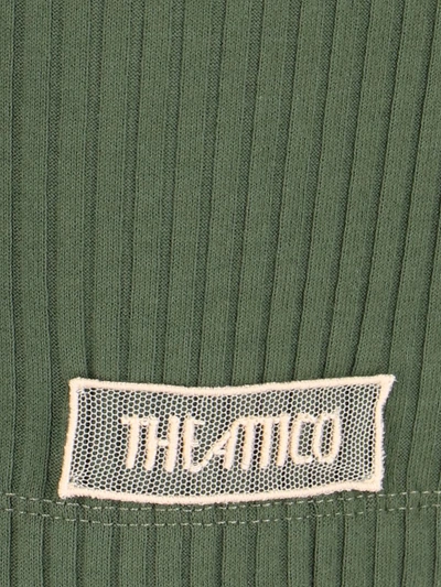 Attico Ribbed Texture Sleeveless Top In Green