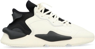 Shop Y-3 Adidas Kaiwa Leather And Fabric Low-top Sneakers In White