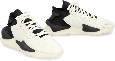 Shop Y-3 Adidas Kaiwa Leather And Fabric Low-top Sneakers In White