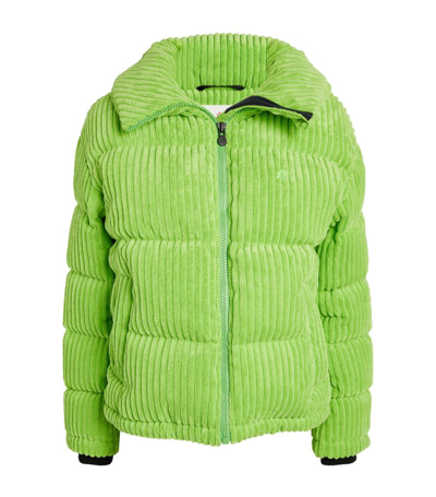 Shop Perfect Moment Jumbo Corduroy Puffer Jacket In Green