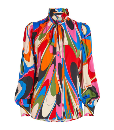 Shop Emilio Pucci Pucci Pussybow-tie Shirt In Multi