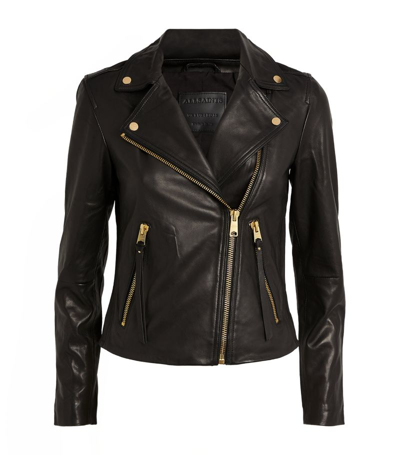 Shop Allsaints Leather Dalby Biker Jacket In Black