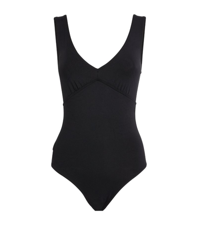 Shop Eres Hold Up V-neck Swimsuit In Black