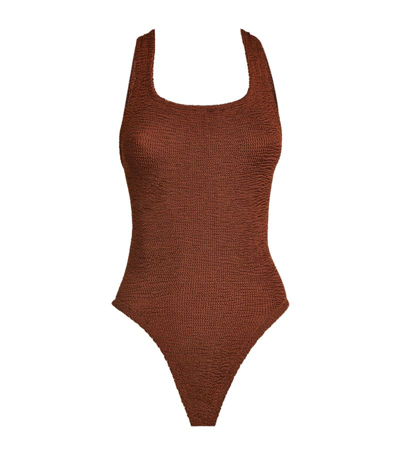 Shop Hunza G Maya Swimsuit In Brown