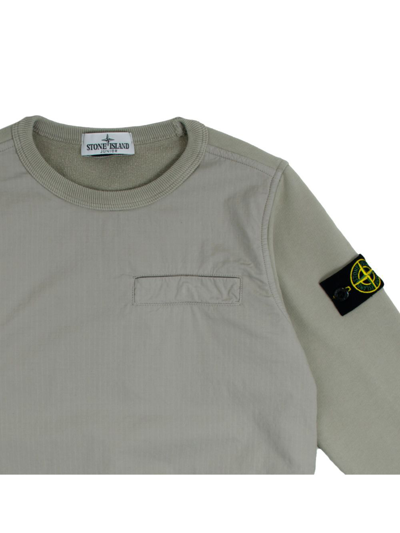 Shop Stone Island Junior Round Neck Sweatshirt In Grey