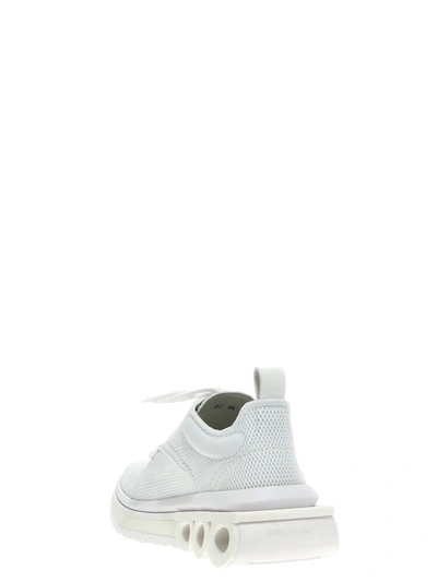 Ferragamo Mesh Pull Tab Round Toe Sneakers In White