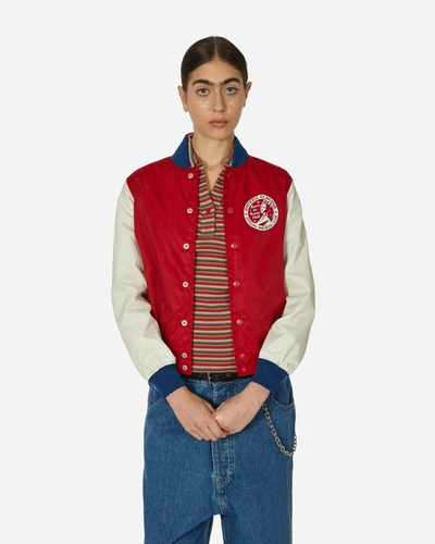Shop Hysteric Glamour Born To Raise Hell Stadium Jacket In Red