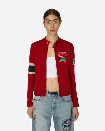 Shop Hysteric Glamour Flaming Girl Moto Jacket In Red