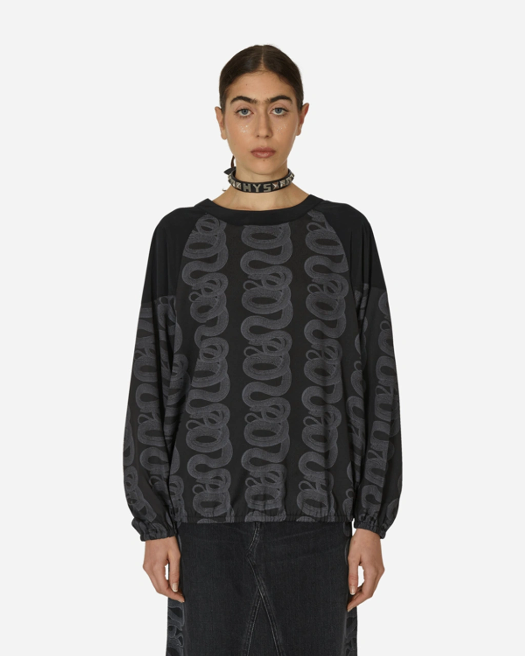 Hysteric Glamour Snake Loop Pattern Longsleeve Top In Black | ModeSens