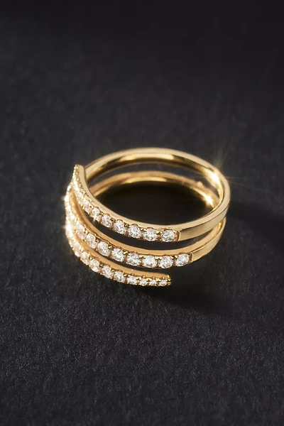 Shop Luna Skye Diamond Coil Ring In Gold