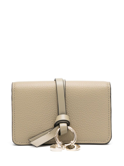 Shop See By Chloé Green Alphabet Trifold Leather Wallet