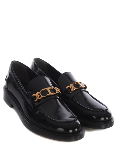 Shop Tod's Mocassin Tods Made Of Leather In Nero