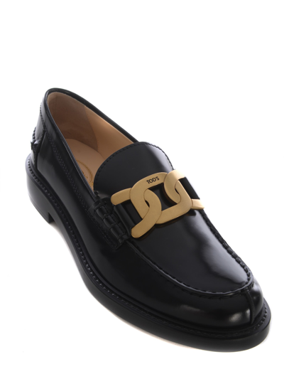 Shop Tod's Mocassin Tods Made Of Leather In Nero