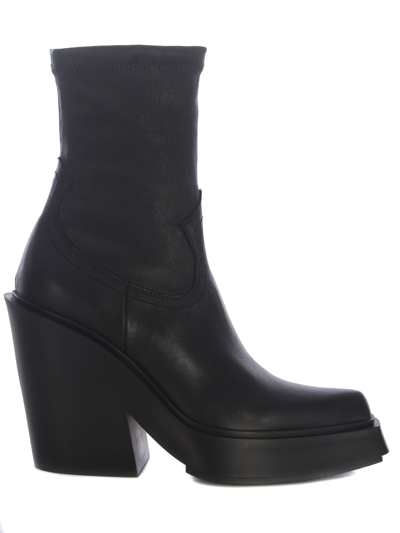 Shop Vic Matie Ankle Boots Vic Matié Stretch Tetrix In Nappa Leather In Nero