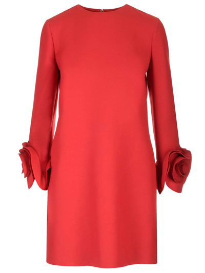 Shop Valentino Roses Sheath Dress In Red