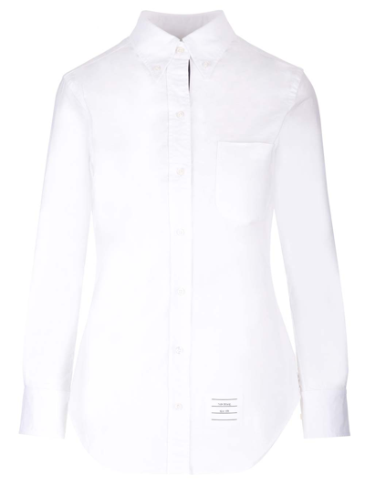 Shop Thom Browne White Poplin Shirt