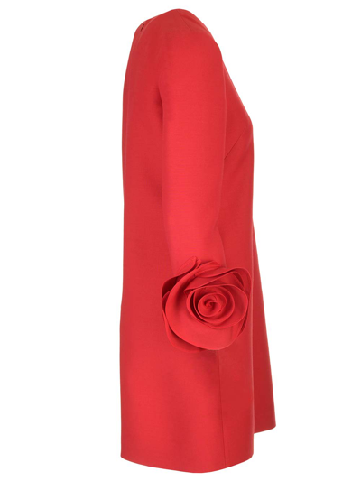 Shop Valentino Roses Sheath Dress In Red