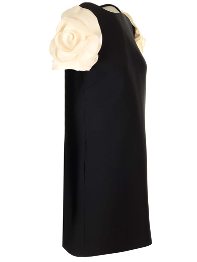 Shop Valentino Crepe Couture Sheath Dress In Black