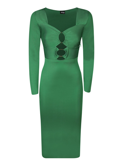 Shop Tom Ford Cut-out Midi Dress In Green