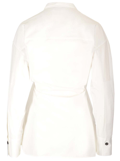 Shop Ferragamo Asymmetric Closure Shirt In White