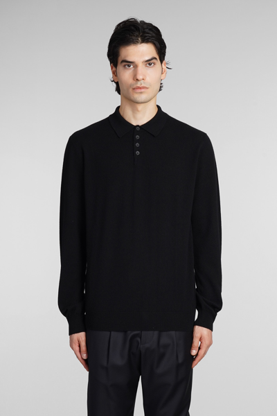 Shop Giorgio Armani Polo In Black Cashmere