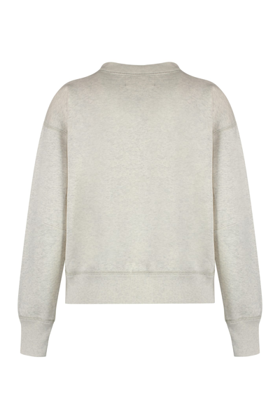 Shop Marant Etoile Moby Logo Detail Cotton Sweatshirt In Grey