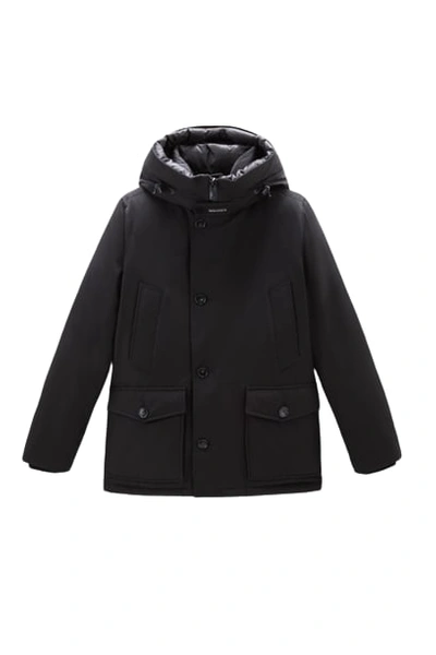 Woolrich Arctic Anorak In Ramar Cloth In Nero