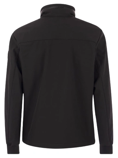 Shop Woolrich Soft Shell Bomber In Nero