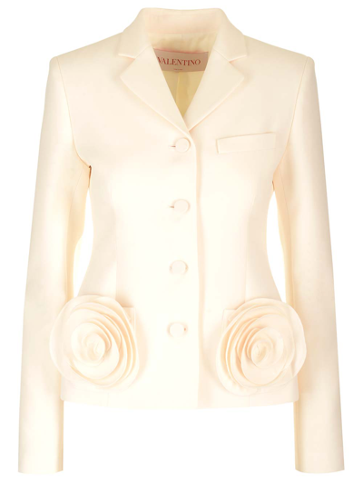 Shop Valentino Crepe Couture Blazer In White