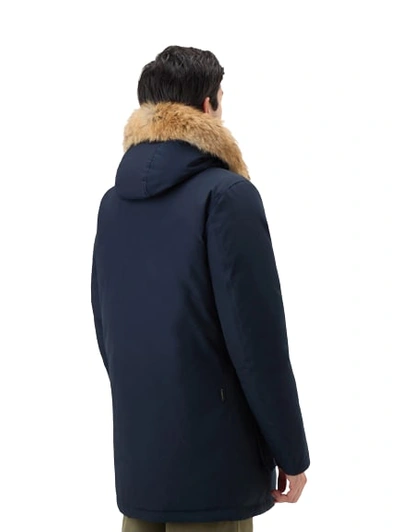Shop Woolrich Artic Detachable Fur Parka In Blu