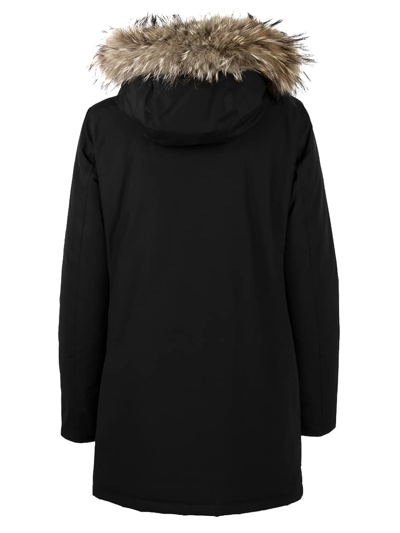 Woolrich Arctic Detachable Fur Parka In Nero