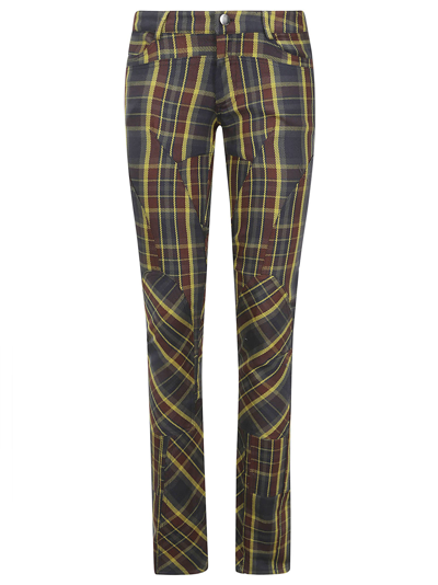 Shop Collina Strada Rawr Pant In Navy Lime Plaid
