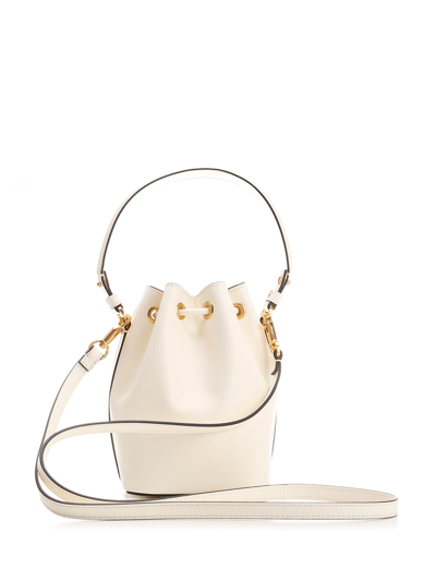 Shop Valentino V Logo Mini Bucket Bag In White