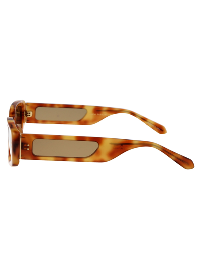 Shop Linda Farrow Talita Sunglasses In 04 Saffron T-shell Light Gold Green