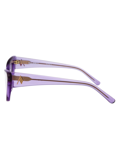 Shop Attico Dora Sunglasses In 09 Purple Gold Purple