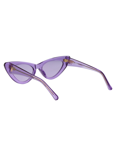 Shop Attico Dora Sunglasses In 09 Purple Gold Purple