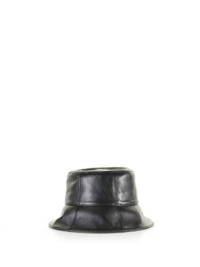 Shop Helen Kaminski Whitney Leather Bucket Hat In Black