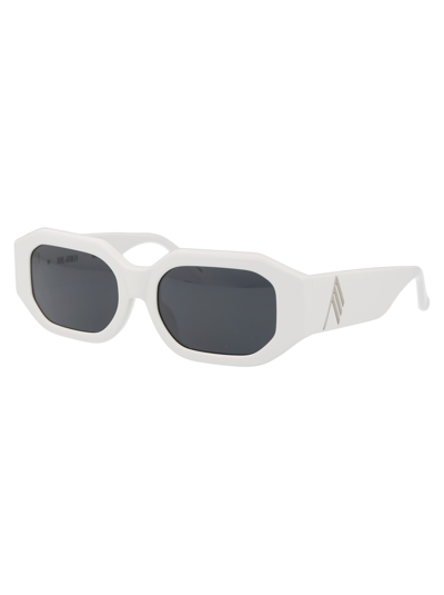 Shop Attico Blake Sunglasses In 03 White Silver Grey