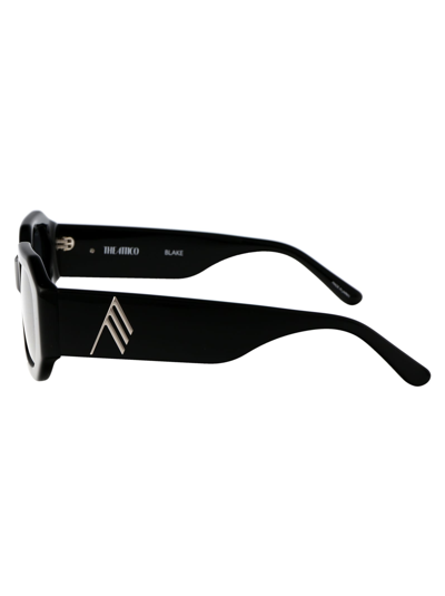 Shop Attico Blake Sunglasses In 01 Black Silver Grey