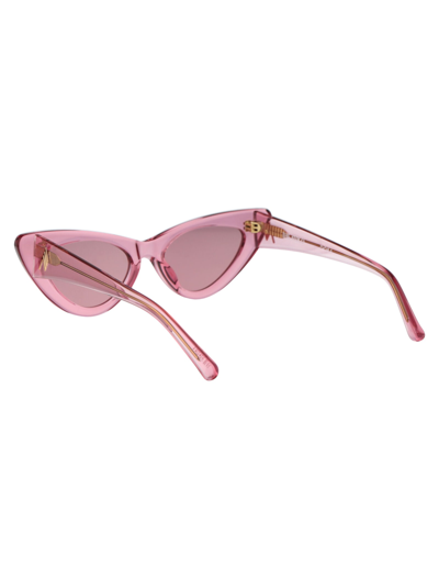 Shop Attico Dora Sunglasses In 10 Powder Pink Silver Pink