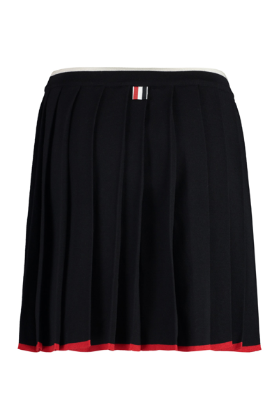Shop Thom Browne Knitted Mini Skirt In Blue