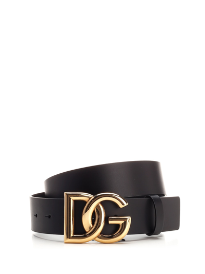 Shop Dolce & Gabbana Black Dg Belt