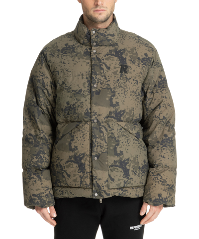 Shop Represent Down Jacket In Green