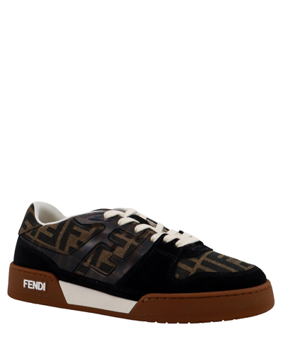 Shop Fendi Match Sneakers In Brown