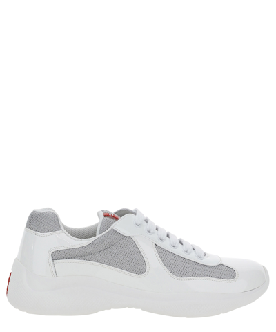 Shop Prada America&#039;s Cup Sneakers In White