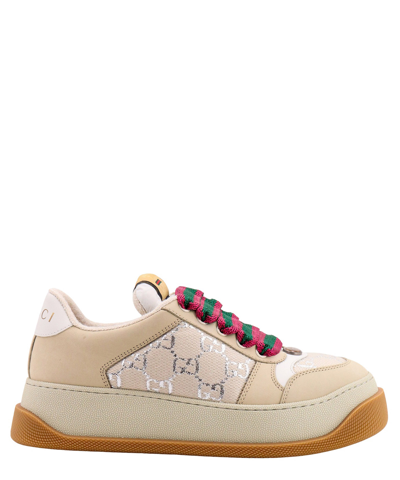 Shop Gucci Screener Sneakers In Beige