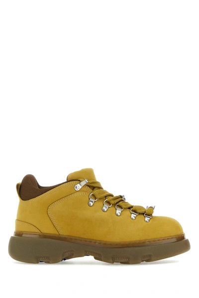 Shop Burberry Sneakers In Yellow