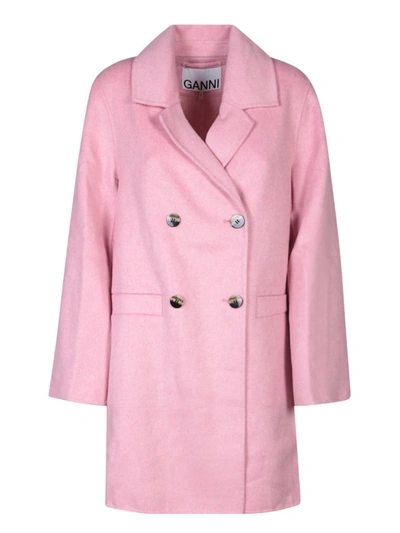 Shop Ganni Coats In Pink