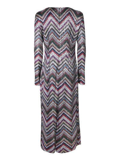 Missoni Zig Zag Sequined Midi Dress In Black